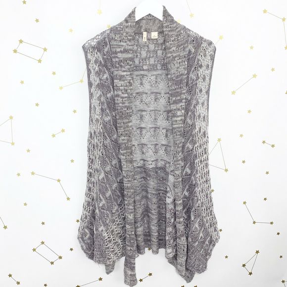 Anthropologie Sweaters - Anthro • Gray White Asymmetrical Sweater Vest